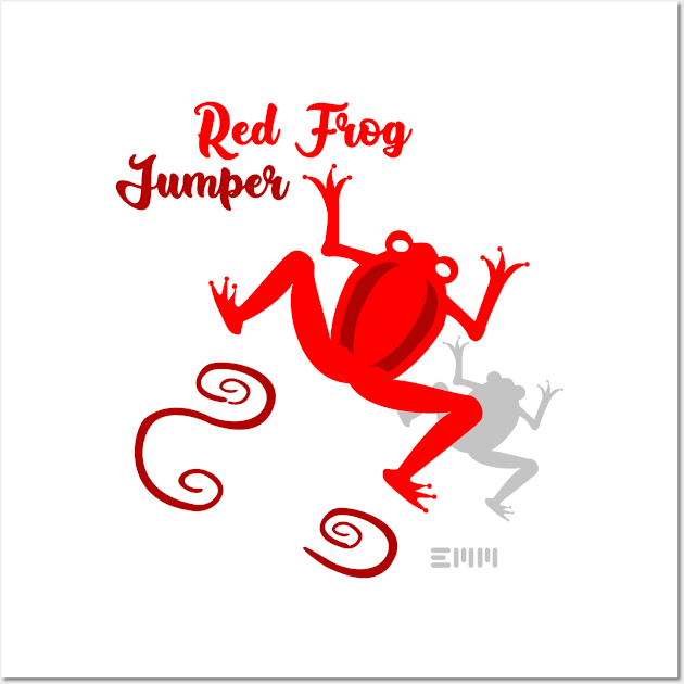 Red Frog Jumper Wall Art by ArtMofid